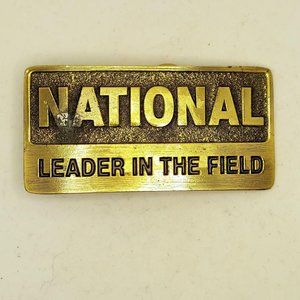 National Leader In The Field Belt Buckle Vintage